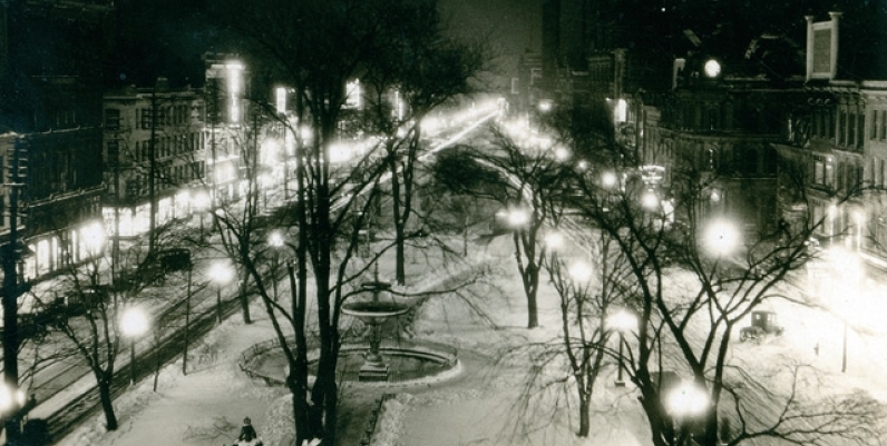 Gore Park at night, 1926