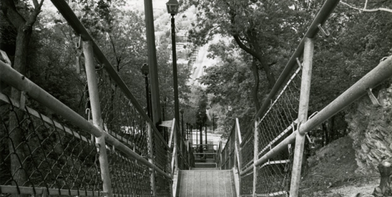 Looking down the escarpment stairs in Hamilton