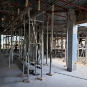 Valley park branch construction inside pictured with scaffolding