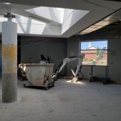 Valley park branch construction inside pictured with machinery
