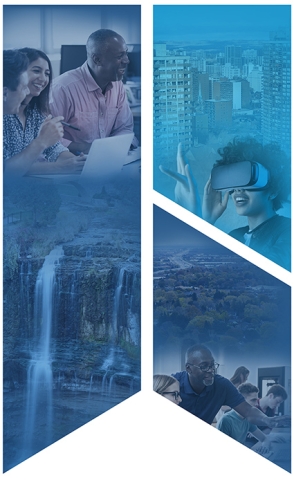 HPL Mission and Values HPL logo with graphic montage of text - discover, connect, respect, create etc