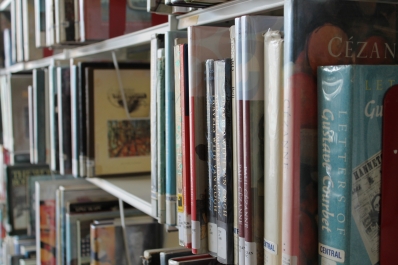 Rows on books on shelves at Central Branch