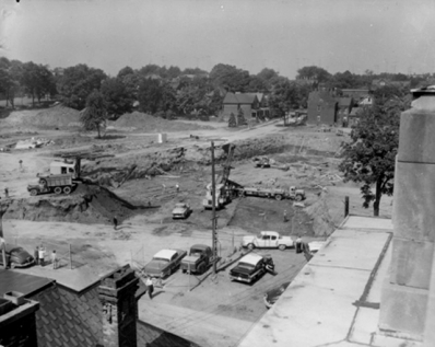 Excavation begins for the new City Hall, 1958