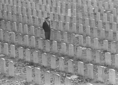 A veteran in Woodland Cemetery, 1975